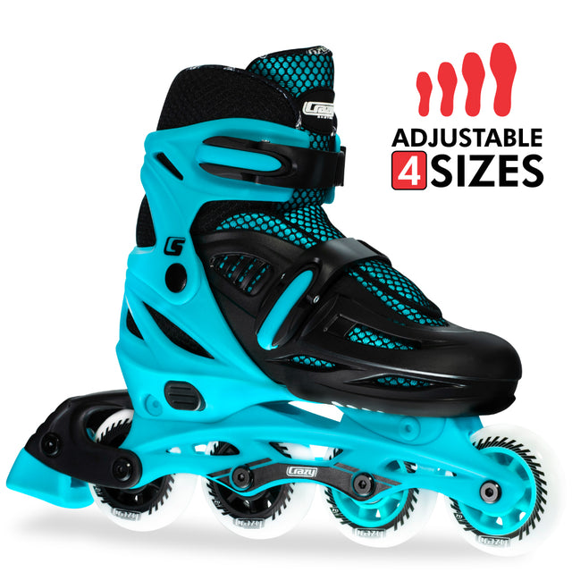 Crazy Skates Blade Teal Size Adjustable Inline Skates