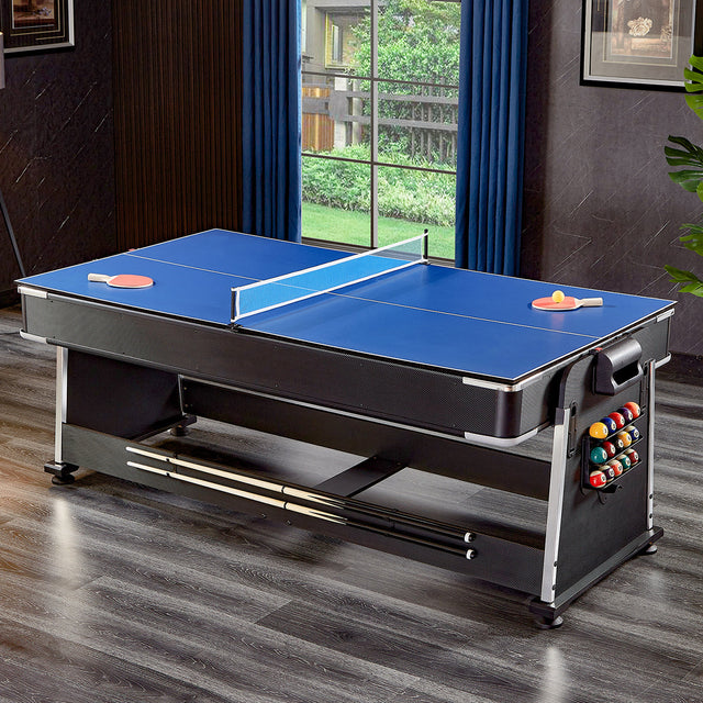 ActiveGo AirShot 4-IN-1 Pool, Air Hockey, Table Tennis Table