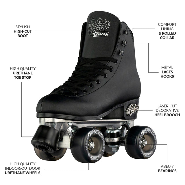 RETRO Black Roller Skates