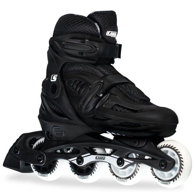 Crazy Skates Blade Black Size Adjustable Inline Skates