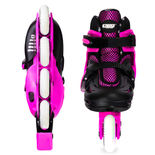 Crazy Skates Blade Pink Size Adjustable Inline Skates