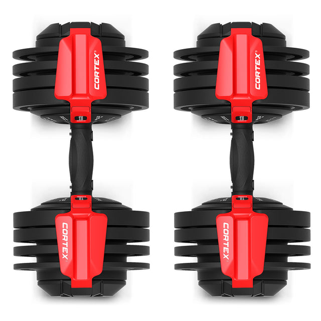CORTEX Revolock V2 48kg Adjustable Dumbbell + Barbell + Kettlebell All-in-One Set with Stand (24kg Pair)