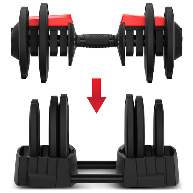 CORTEX Revolock V2 80kg Pair Set Adjustable Steel Dumbbell Barbell All-in-One with Stand