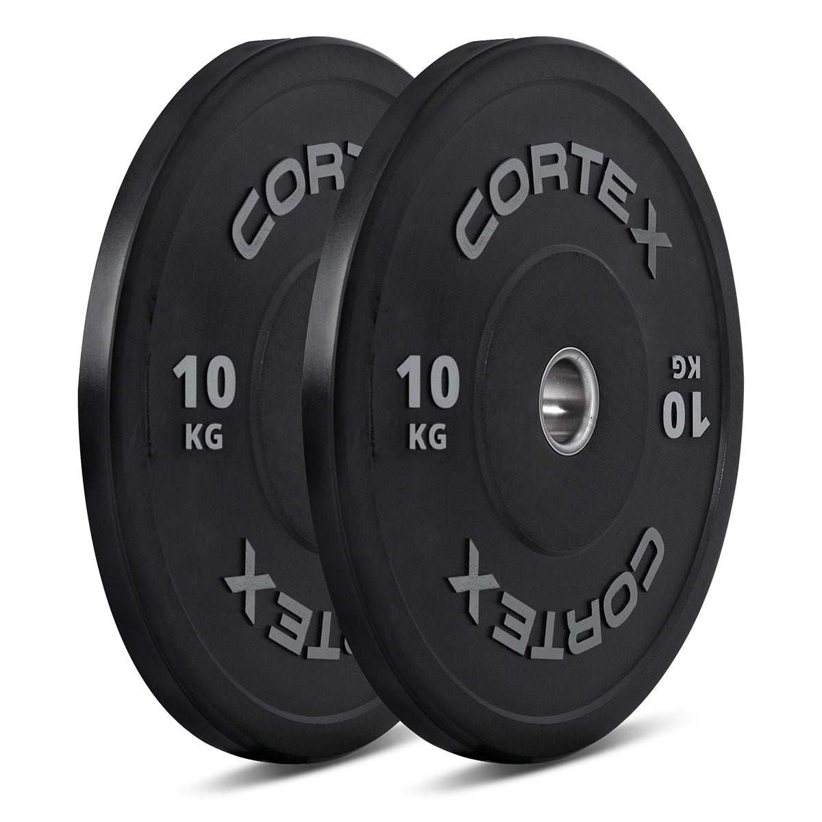 CORTEX 10kg Black Series V2 50mm Rubber Olympic Bumper Plate (Pair)