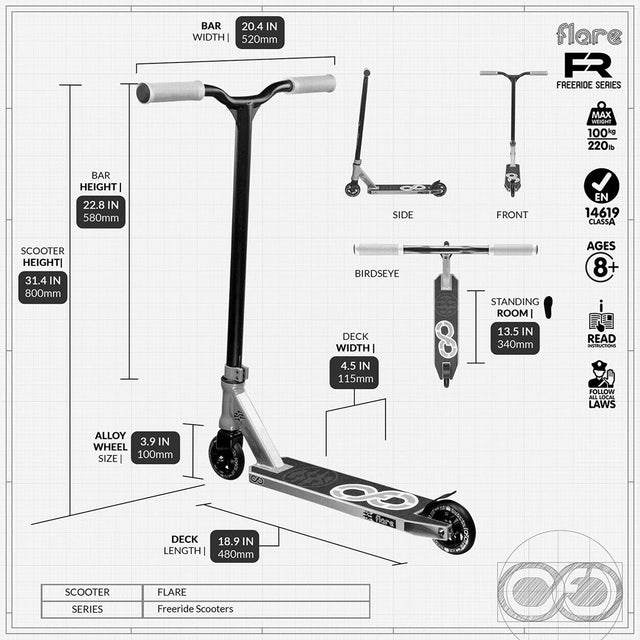 infinity Flare Black Trick Scooter