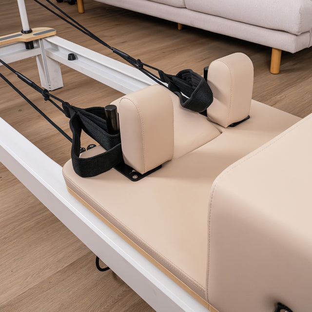 Lifespan Fitness Contour Pro Aluminum Pilates Reformer Bed Set (Beige)