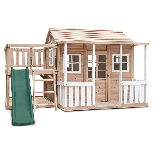 Lifespan Kids Finley Cubby House with 1.8m Green Slide