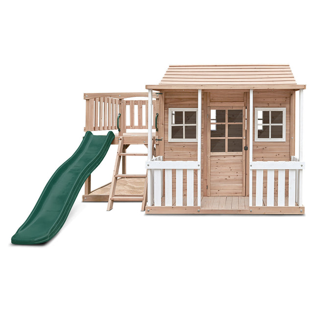 Lifespan Kids Finley Cubby House with 1.8m Green Slide