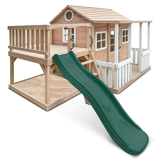 Lifespan Kids Finley Cubby House with 1.8m Green Slide