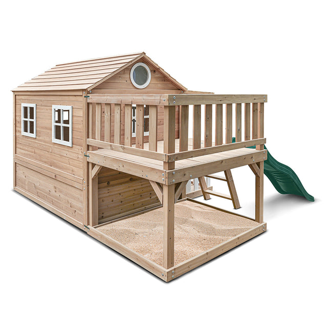 Lifespan Kids Finley Cubby House with 1.8m Green Slide