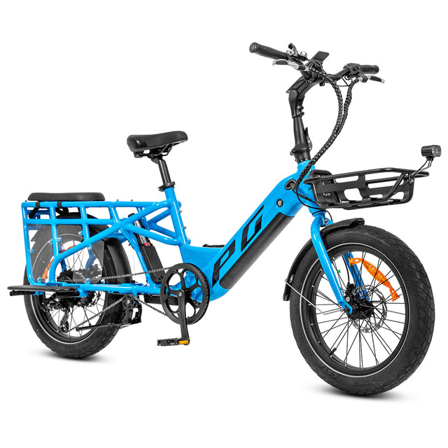 Progear Bikes E-Moover E-Cargo Bike + Accessory Kit - Electric Blue