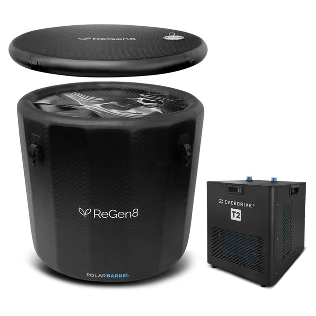 Regen8 PolarBarrel Cold Plunge Ice Bath with T2 Chiller Unit