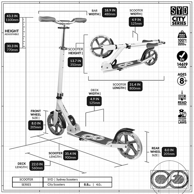 SYD White - Sydney City Series Scooter