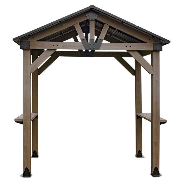 Yardtopia Oslo 2.4m x 1.8m BBQ/Grill Timber & Steel Gable Roof Gazebo