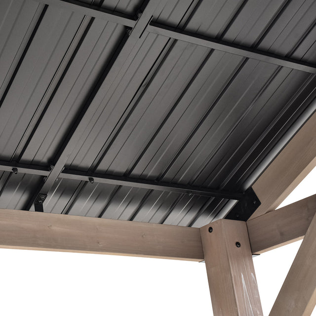 Yardtopia Oslo 2.4m x 1.8m BBQ/Grill Timber & Steel Gable Roof Gazebo