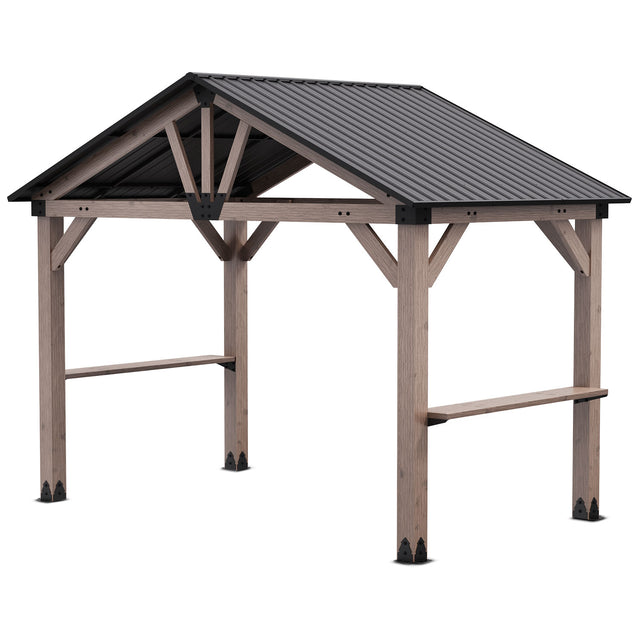 Yardtopia Oslo XL 3.6m x 2.4m BBQ/Grill Timber & Steel Gable Roof Gazebo