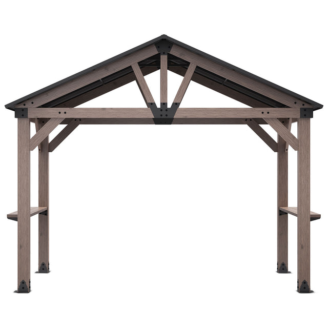 Yardtopia Oslo XL 3.6m x 2.4m BBQ/Grill Timber & Steel Gable Roof Gazebo