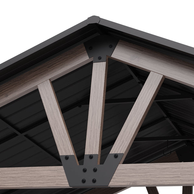 Yardtopia Oslo XL 3.6m x 2.4m BBQ/Grill Timber & Steel Gable Roof Gazebo