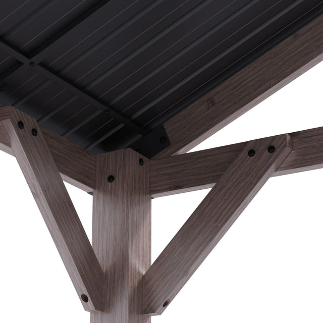 Yardtopia Oslo XL 3.6m x 2.4m BBQ/Grill Timber & Steel Gable Roof Gazebo