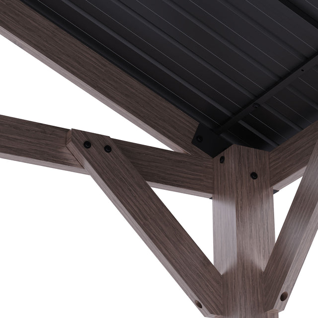 Yardtopia Oslo XL 3.6m x 2.4m BBQ/Grill Timber & Steel Gable Roof Gazebo