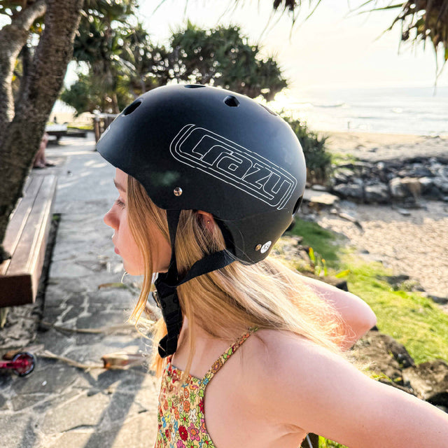 Crazy Skates PROTEXION Black Skate Helmet