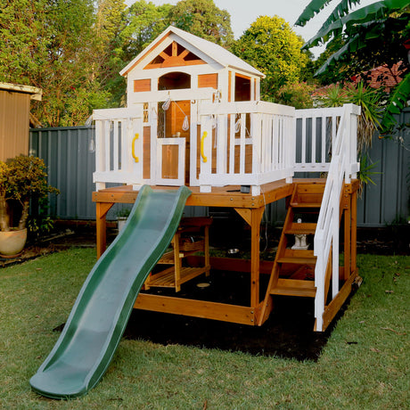 Explore our Outdoor collection featuring a variety of backyard toys for kids. Discover trampolines, cubby houses, slides, and more. Perfect for outdoor play and fun!