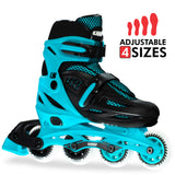 Crazy Skates Blade Teal Size Adjustable Inline Skates