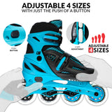 Crazy Skates Blade Teal Size Adjustable Inline Skates