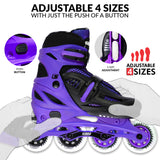 Crazy Skates Blade Purple Size Adjustable Inline Skates