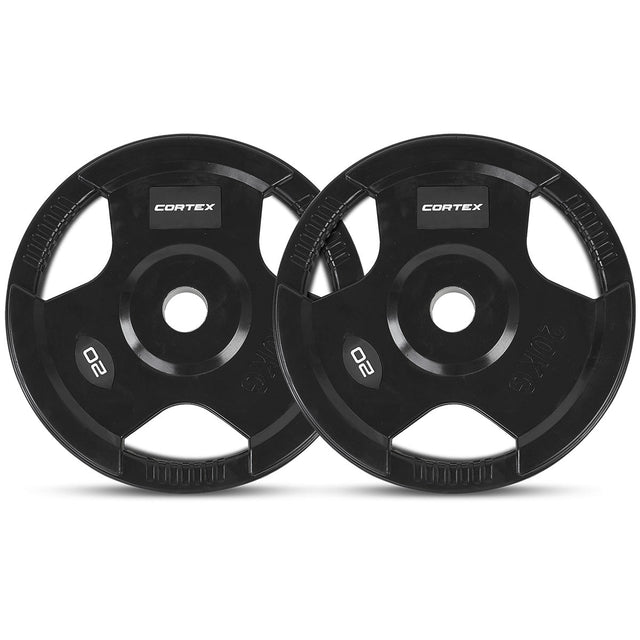 CORTEX SM20 100kg Olympic Tri-Grip Weights, Bar, 48kg Revolock and Bench Set