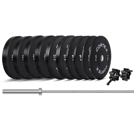 CORTEX 160kg Black Series V3 Bumper Plate Set