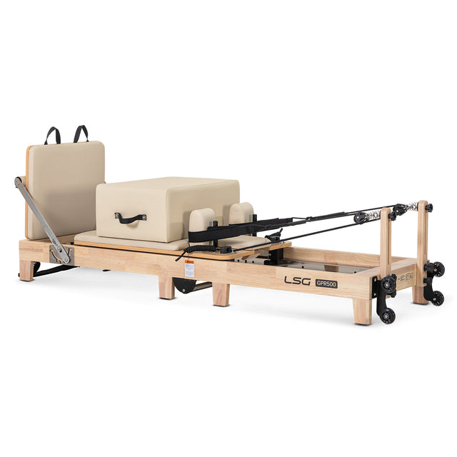 LSG GPR500 Folding Wooden Pilates Reformer Machine (Beige)