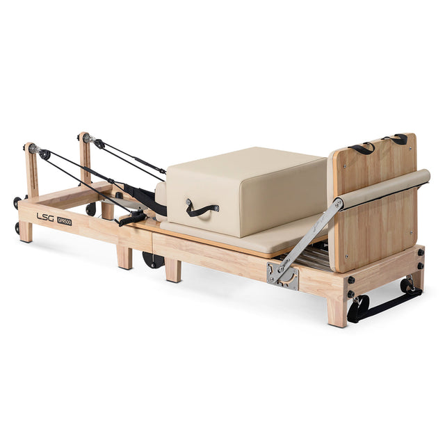LSG GPR500 Folding Wooden Pilates Reformer Machine (Beige)
