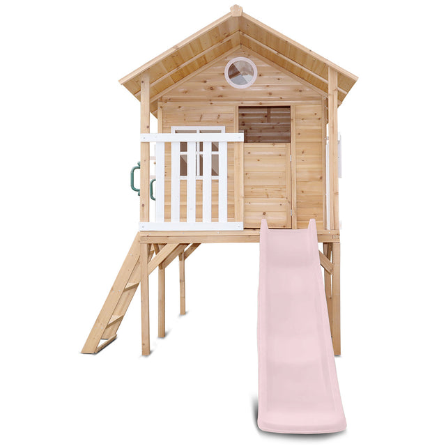 Lifespan Kids Archie Cubby House (Elevated) with 1.8m Slide (Pastel Pink)