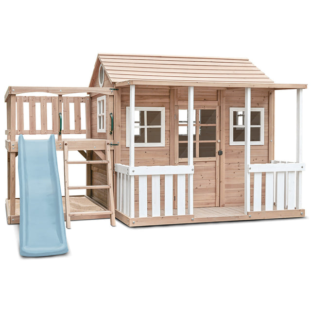 Lifespan Kids Finley Cubby House with 1.8m Slide (Pastel Blue)