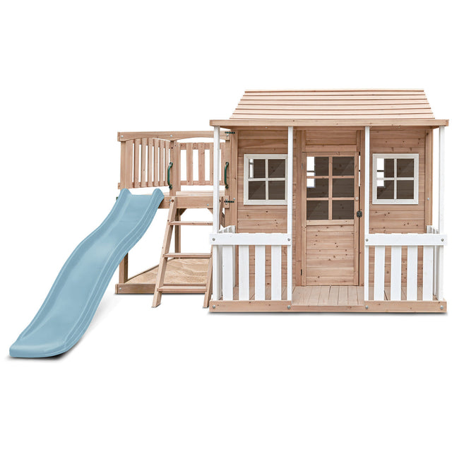 Lifespan Kids Finley Cubby House with 1.8m Slide (Pastel Blue)