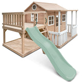 Lifespan Kids Finley Cubby House with 1.8m Slide (Pastel Green)