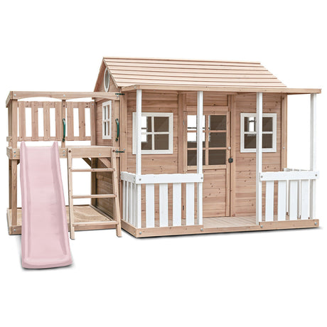 Lifespan Kids Finley Cubby House with 1.8m Slide (Pastel Pink)