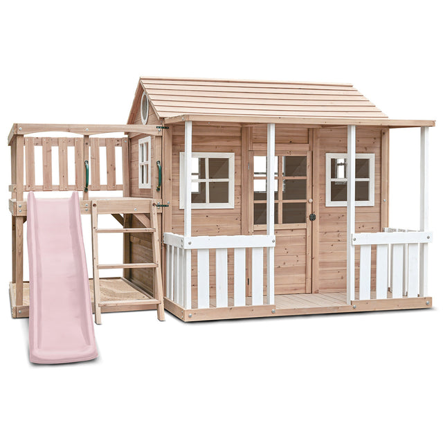 Lifespan Kids Finley Cubby House with 1.8m Slide (Pastel Pink)