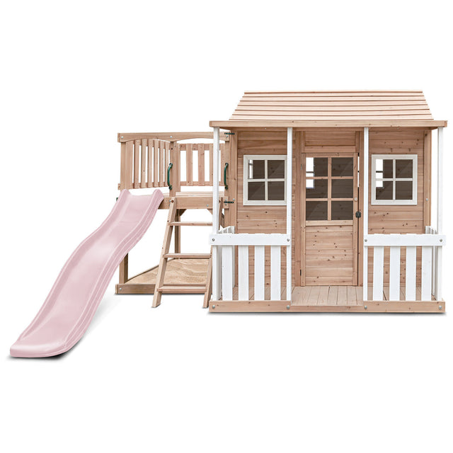 Lifespan Kids Finley Cubby House with 1.8m Slide (Pastel Pink)