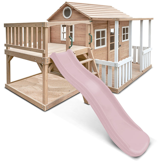 Lifespan Kids Finley Cubby House with 1.8m Slide (Pastel Pink)