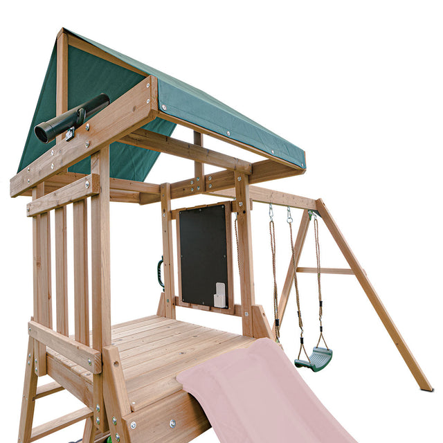 Lifespan Kids Greenvale Swing Set & Play Centre with 1.8m Slide (Pastel Pink)