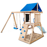 Lifespan Kids Hazelbrook Swing Set & Play Centre with 1.8m Slide (Pastel Blue)