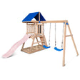 Lifespan Kids Hazelbrook Swing Set & Play Centre with 1.8m Slide (Pastel Pink)