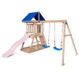 Lifespan Kids Hazelbrook Swing Set & Play Centre with 1.8m Slide (Pastel Pink)