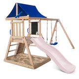 Lifespan Kids Hazelbrook Swing Set & Play Centre with 1.8m Slide (Pastel Pink)