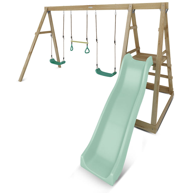 Lifespan Kids Winston Swing Set with Climb & 1.8m Slide (Pastel Green)