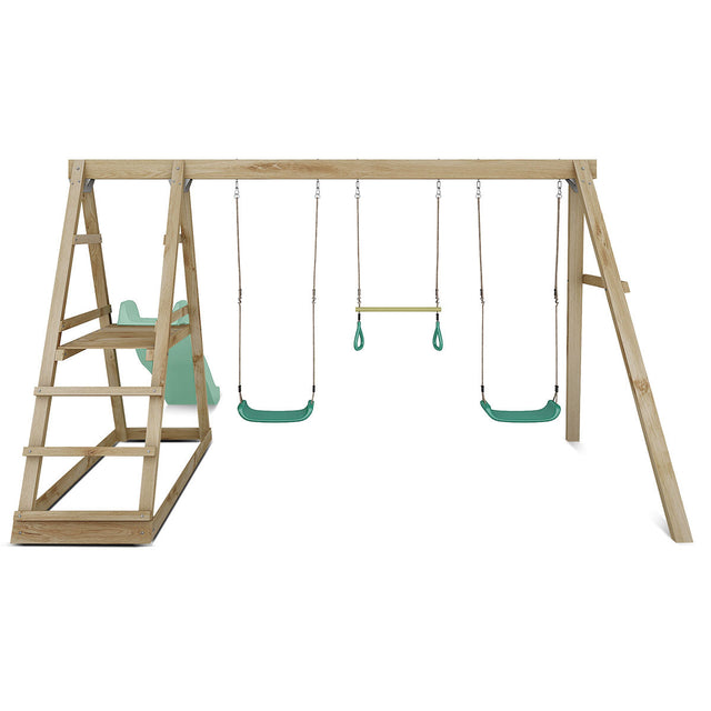 Lifespan Kids Winston Swing Set with Climb & 1.8m Slide (Pastel Green)