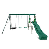 Lifespan Kids Europa Commercial Steel Swing Set with 2.2m Green Slide