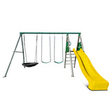 Lifespan Kids Europa Commercial Steel Swing Set with 2.2m Yellow Slide